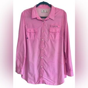 Vineyard Vines Pink Striped Button Down Shirt